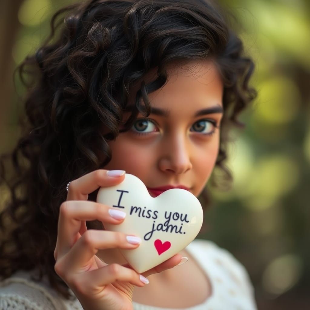 Girl Holding Heart with Message in Professional Photo