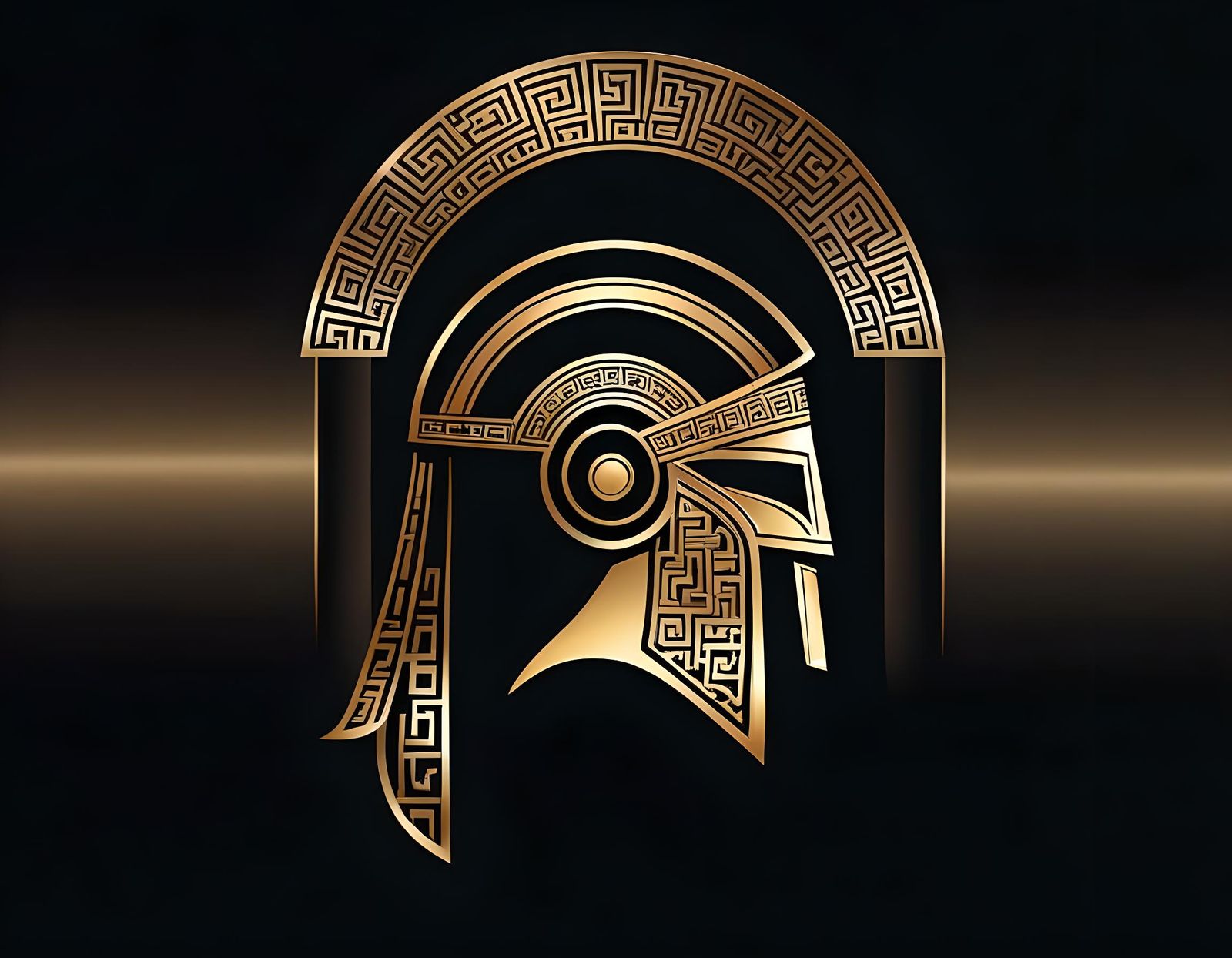Elegant Gold Greek Helmet Logo Design