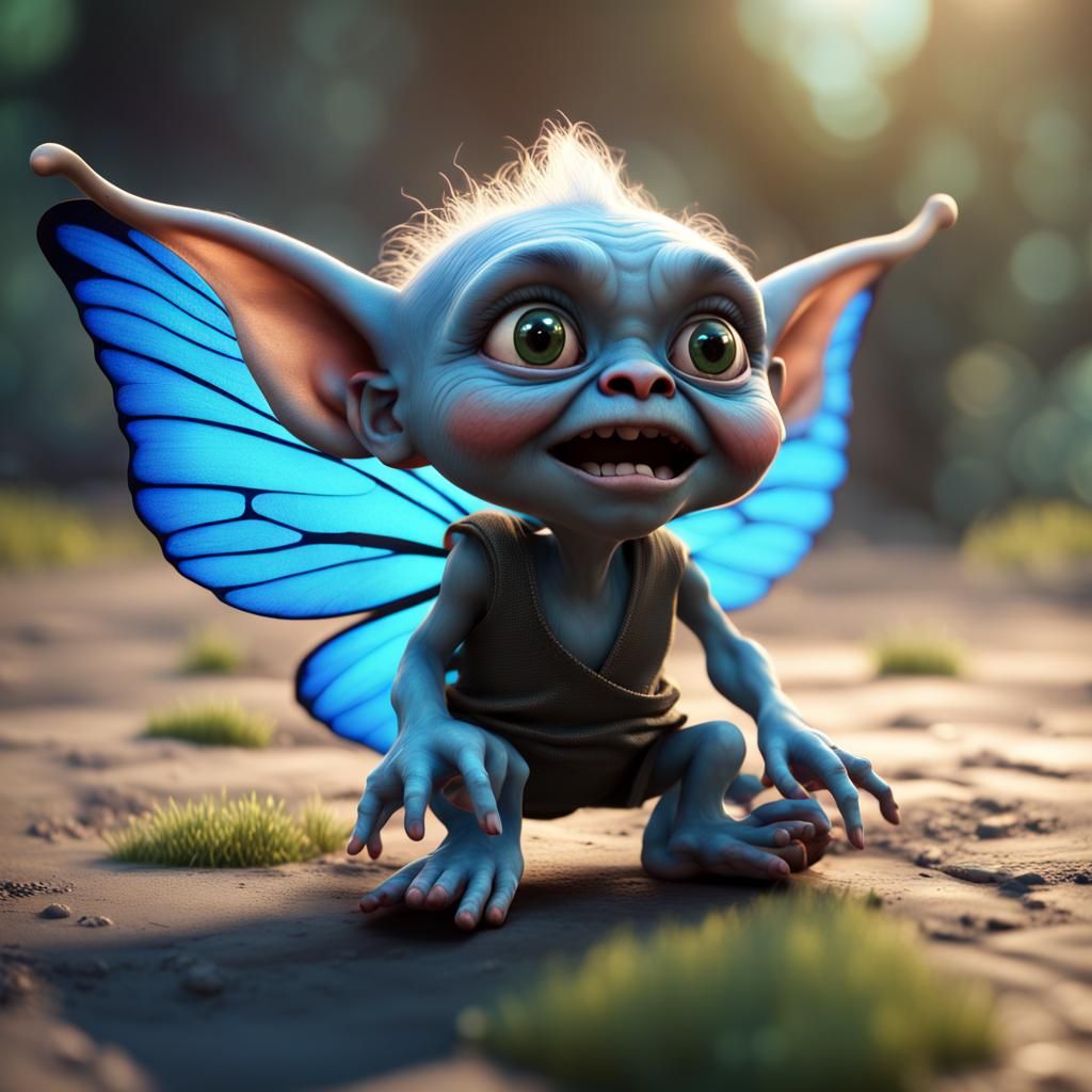 goblin with blue wings