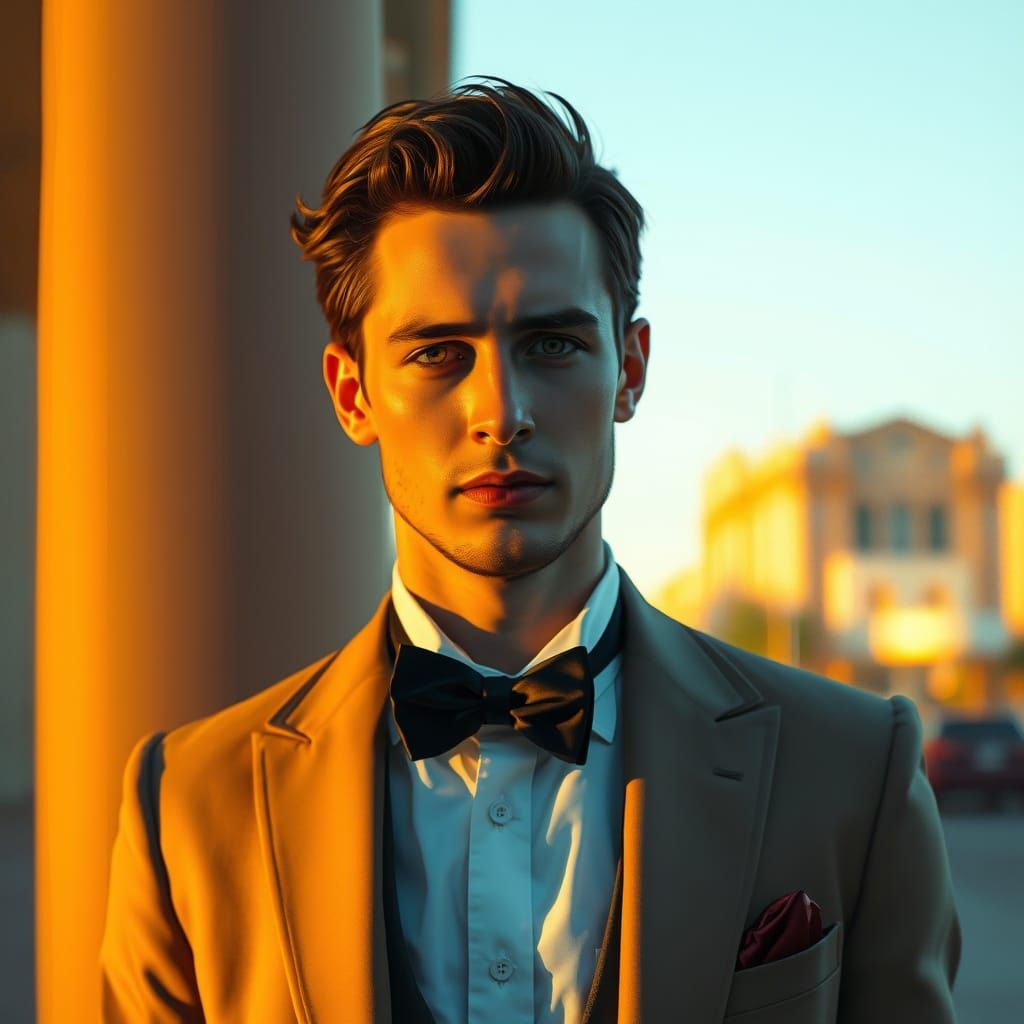 Elegant Portrait in a Dreamy Golden Light