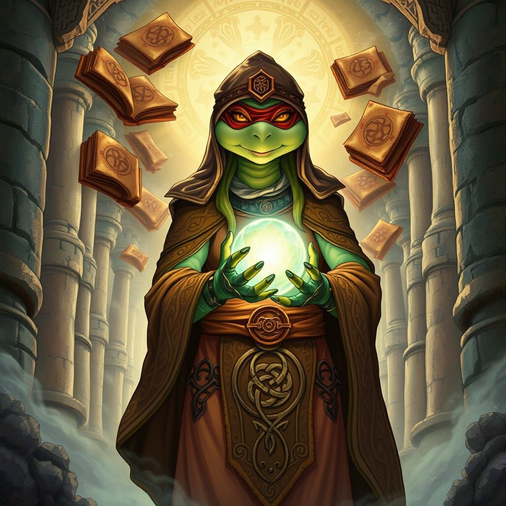 Sorceress Ninja Turtle in Mystical Tower