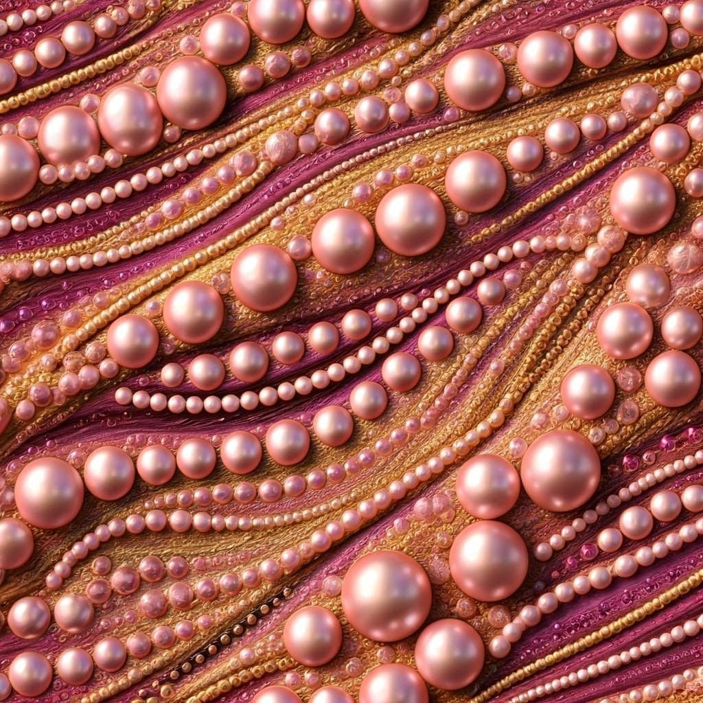 Opulent Pearl Tapestry with Jewel Accents