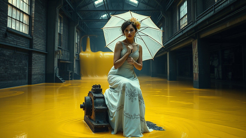 Woman Observes Ominous Slime in Abandoned Factory