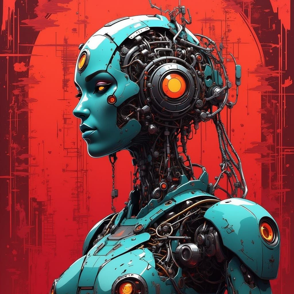 Cyberpunk Humanoid Robot
