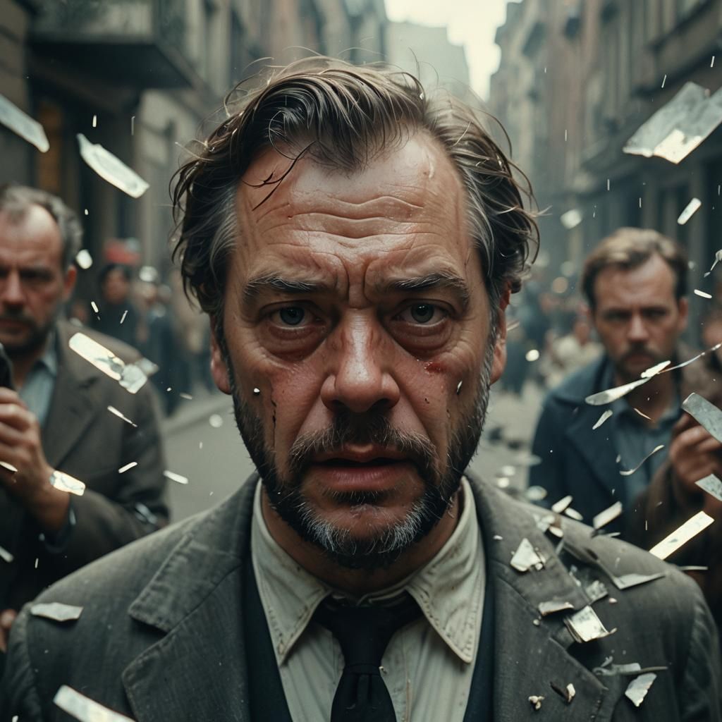 Reality Shatters: A Cinematic Film Still