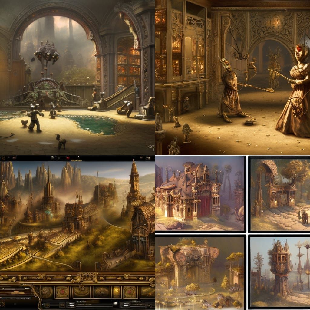 Automatons at Play in Detailed Matte Painting