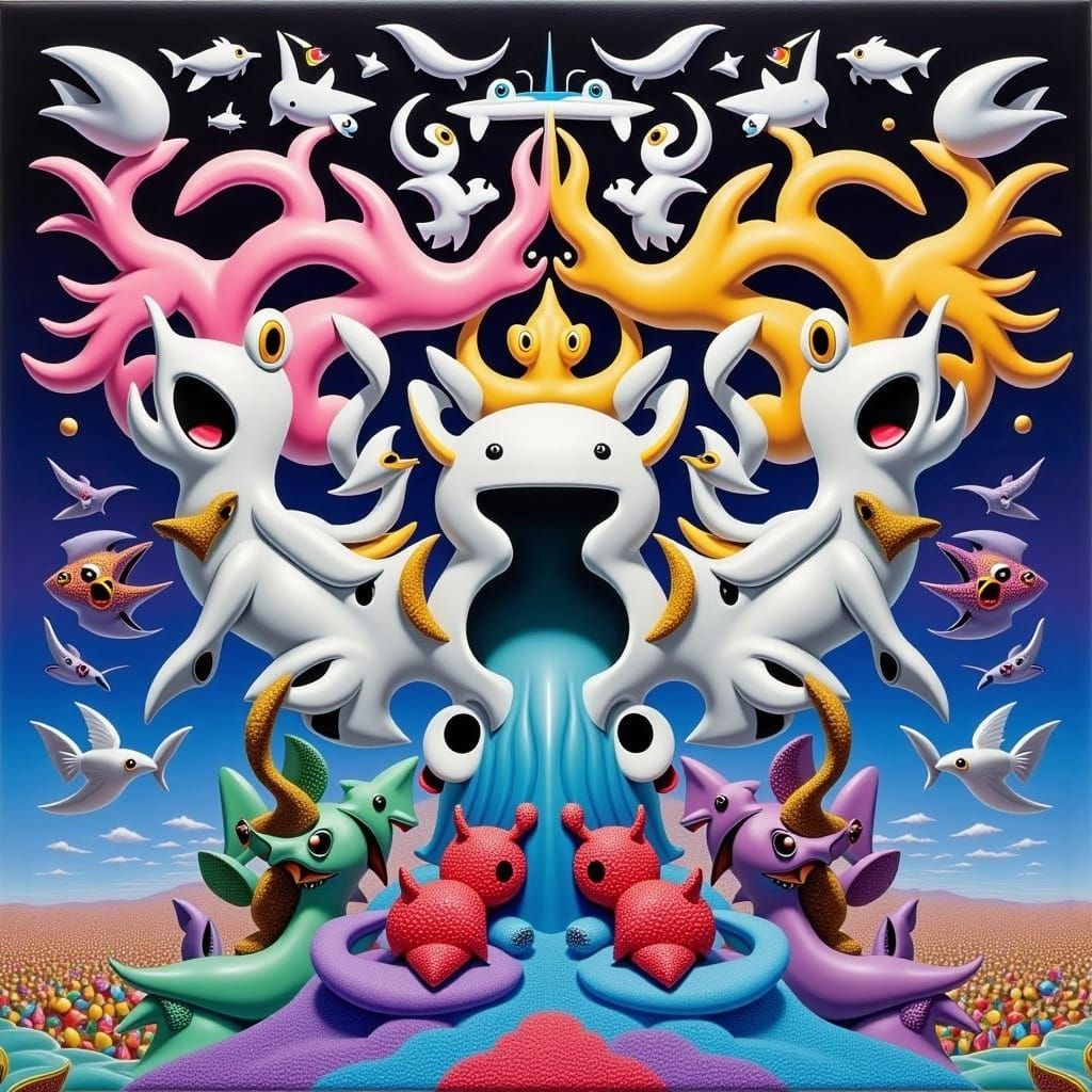 Black Beach in Lisa Frank Style