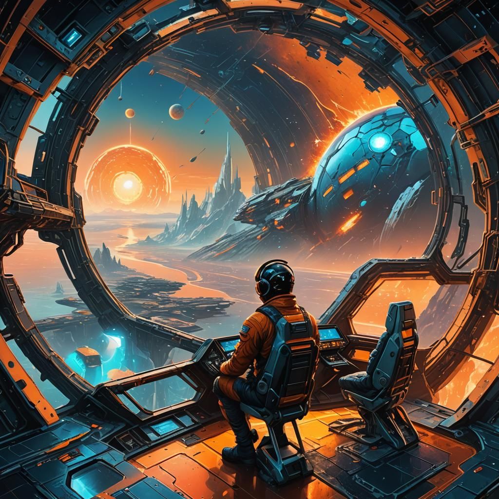 Sci-Fi Spaceship Bridge Over Molten Planet in Unreal Engine ...