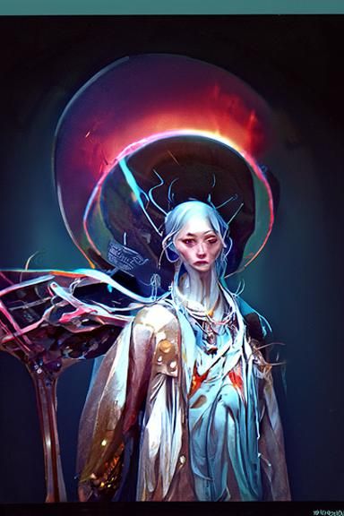 Oracle Priestess Portrait in Digital Concept Art