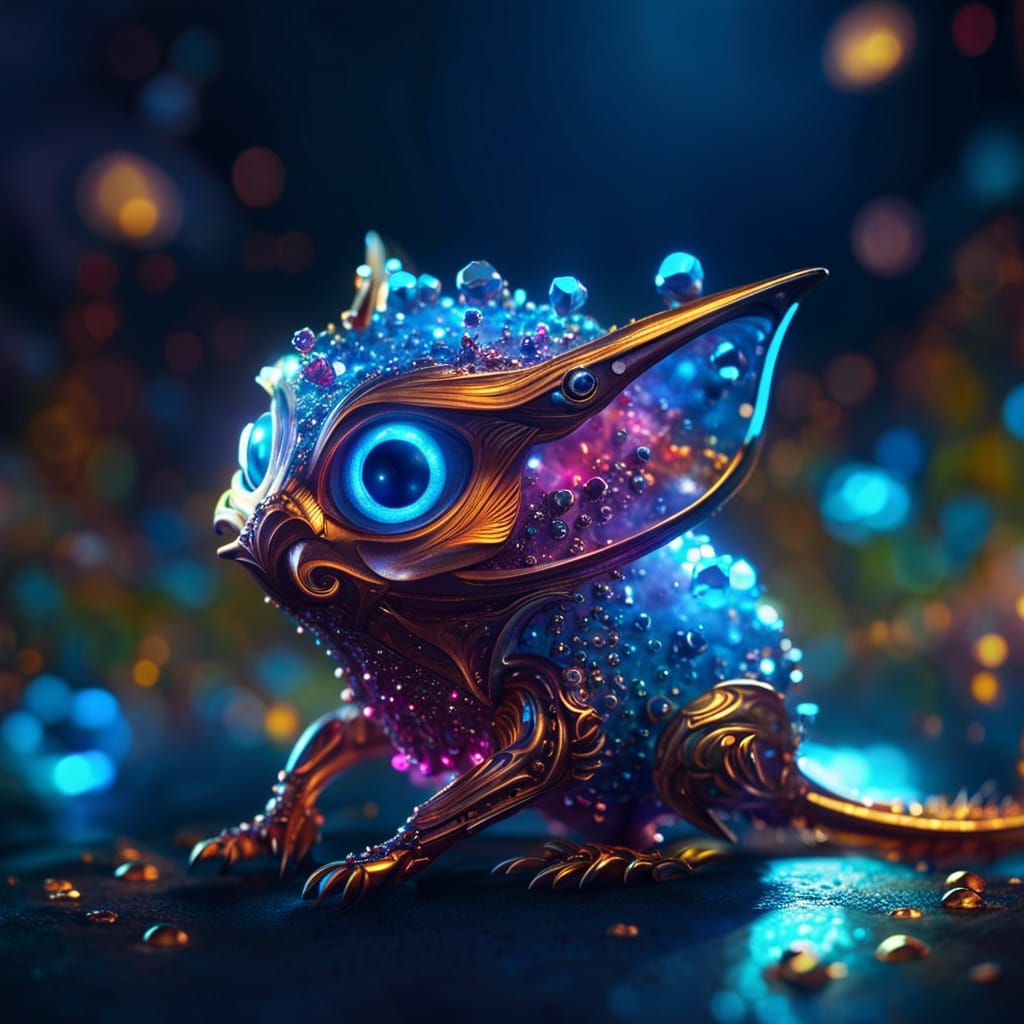 Sparkly Quantum Creature in Macro Photography