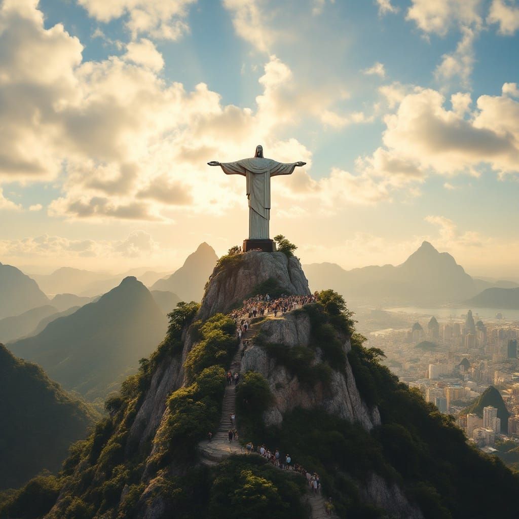 Rio de Janeiro's Majestic Art Deco Christ the Redeemer at Su...