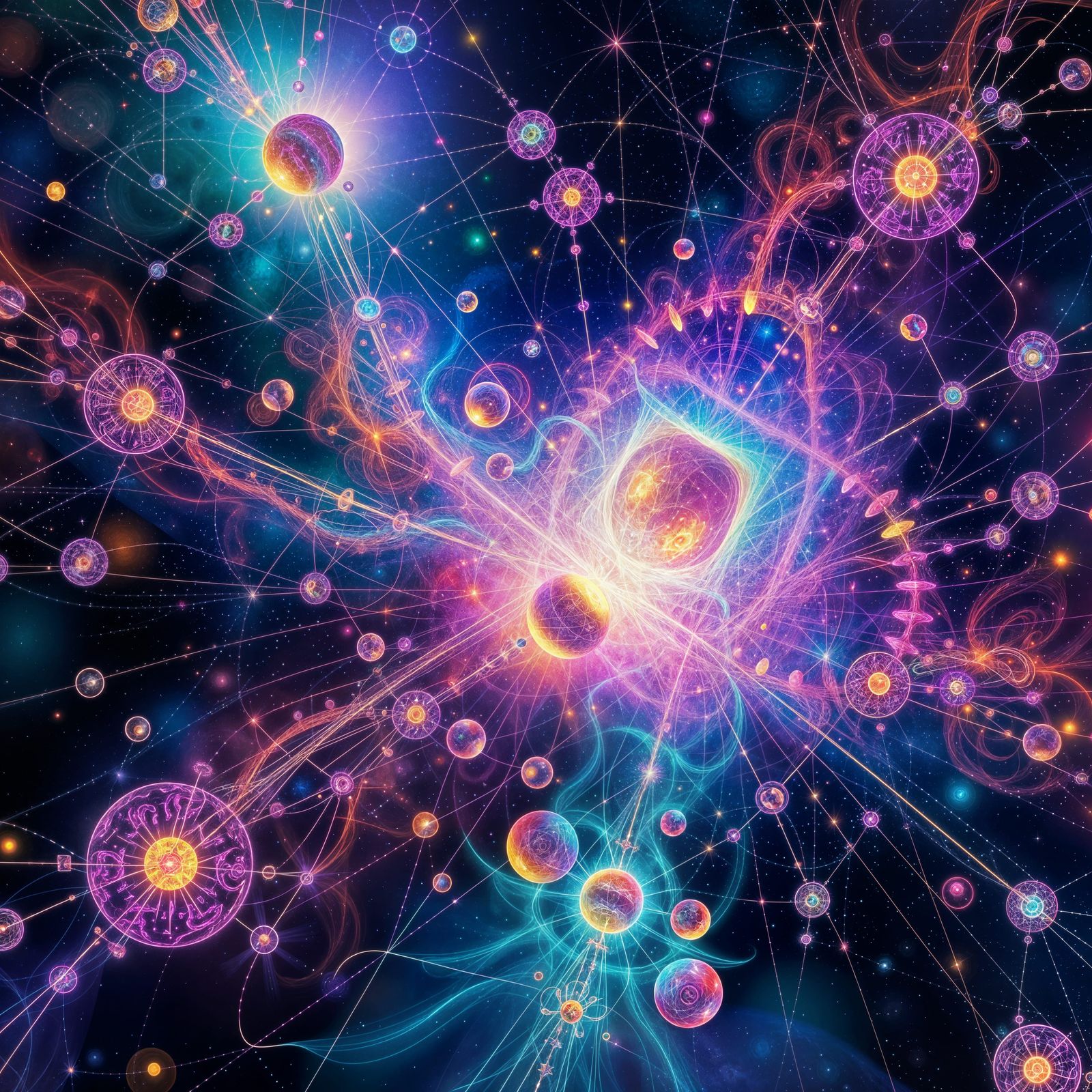 Vibrant Cosmic Fractals in Electromagnetic Harmony