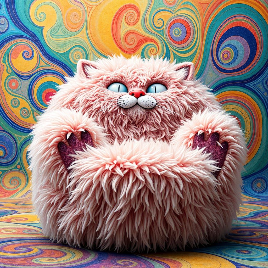 Surreal Feline Armchair in Dreamlike Salvador Dali Style