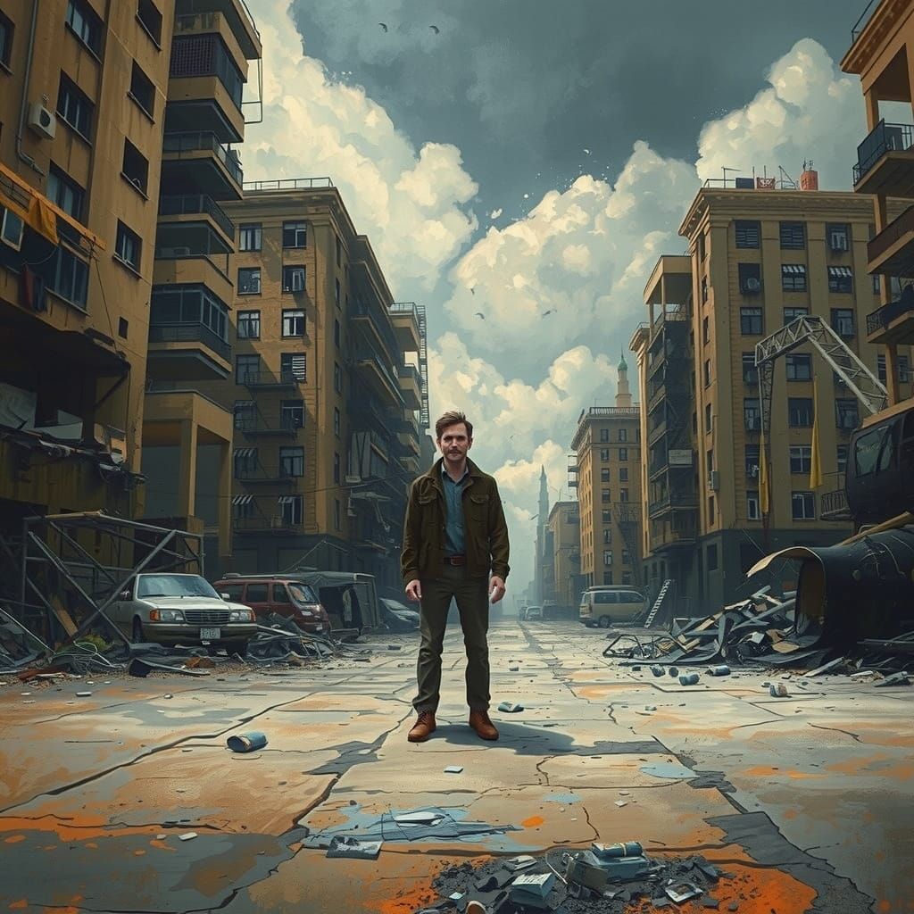 Collapsing Urban Dreamscape in Dystopian Style