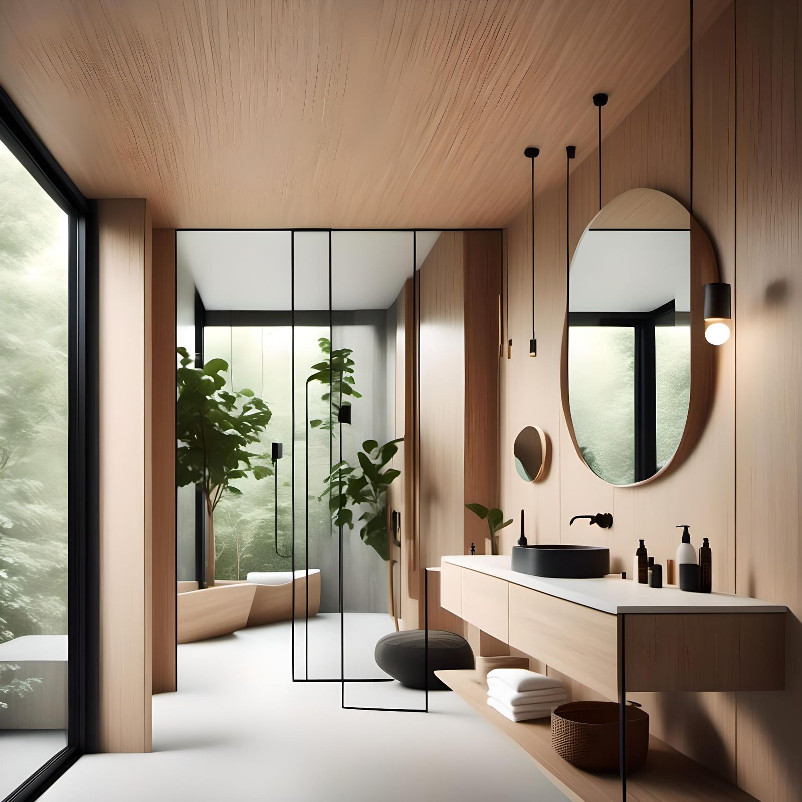 Minimalist Bathroom Design with Water Mirror Feature