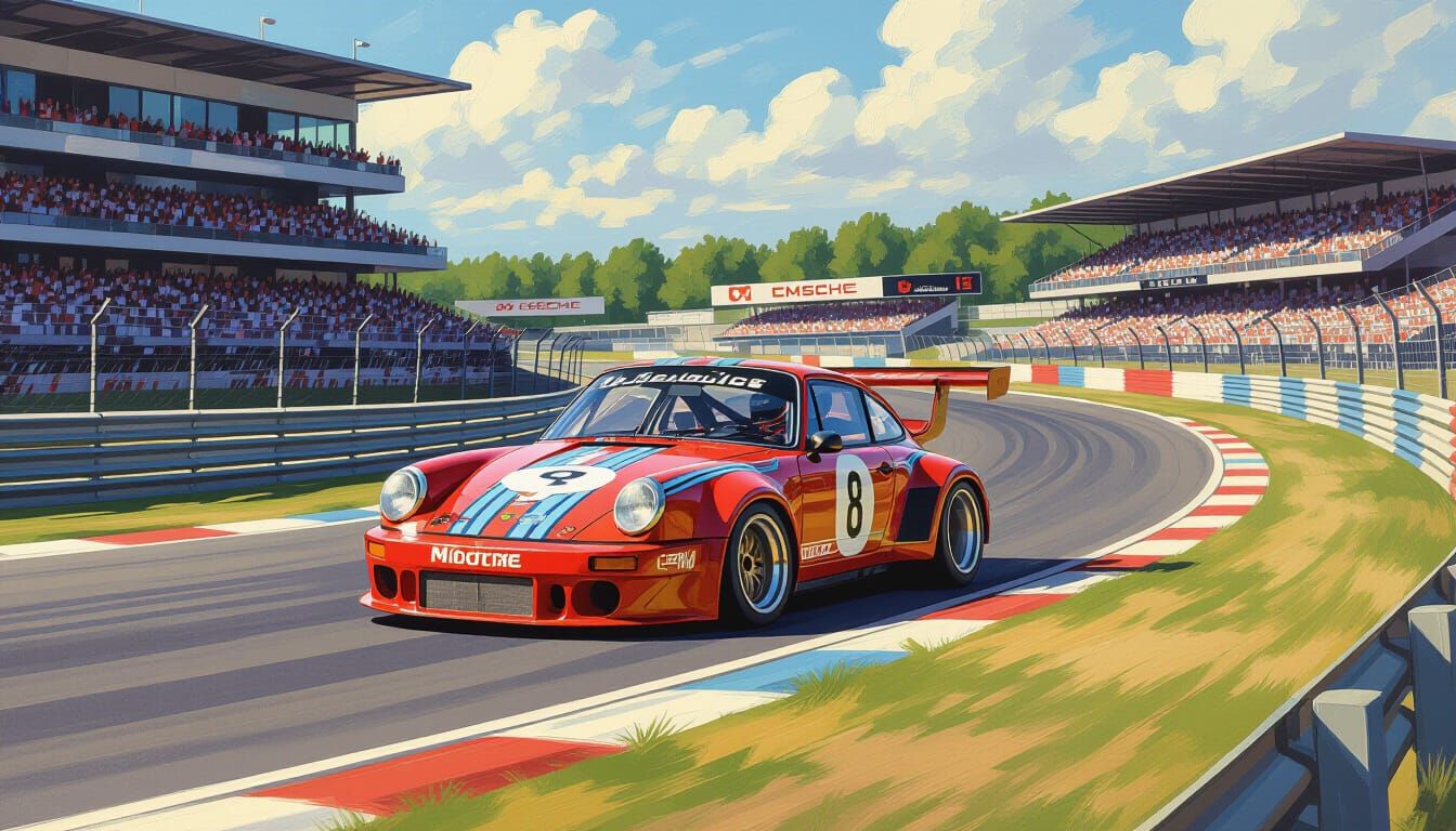 Martini Racing Porsche 911 Blasts Through Le Mans Curves