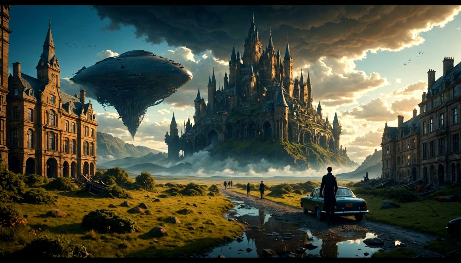Epic Cinematic Digital Matte Painting of a Surreal Landscape