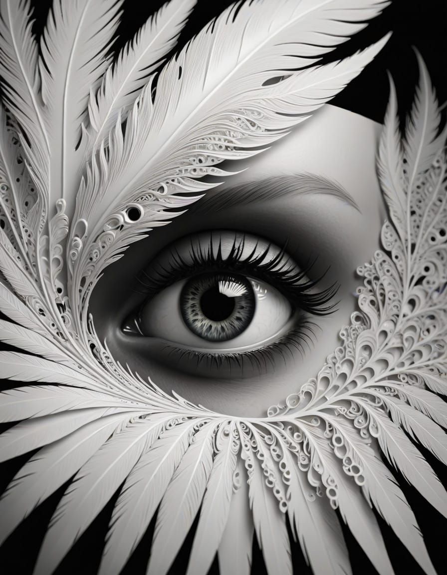 Surreal Albino Portrait in Dark Tiffany Hues