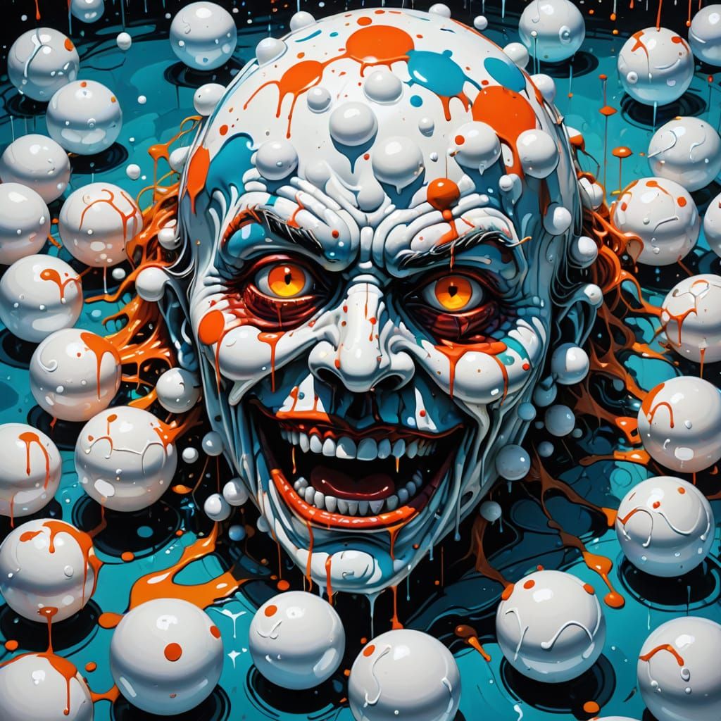 Grotesque Face Emerges in Surreal Graffiti Art