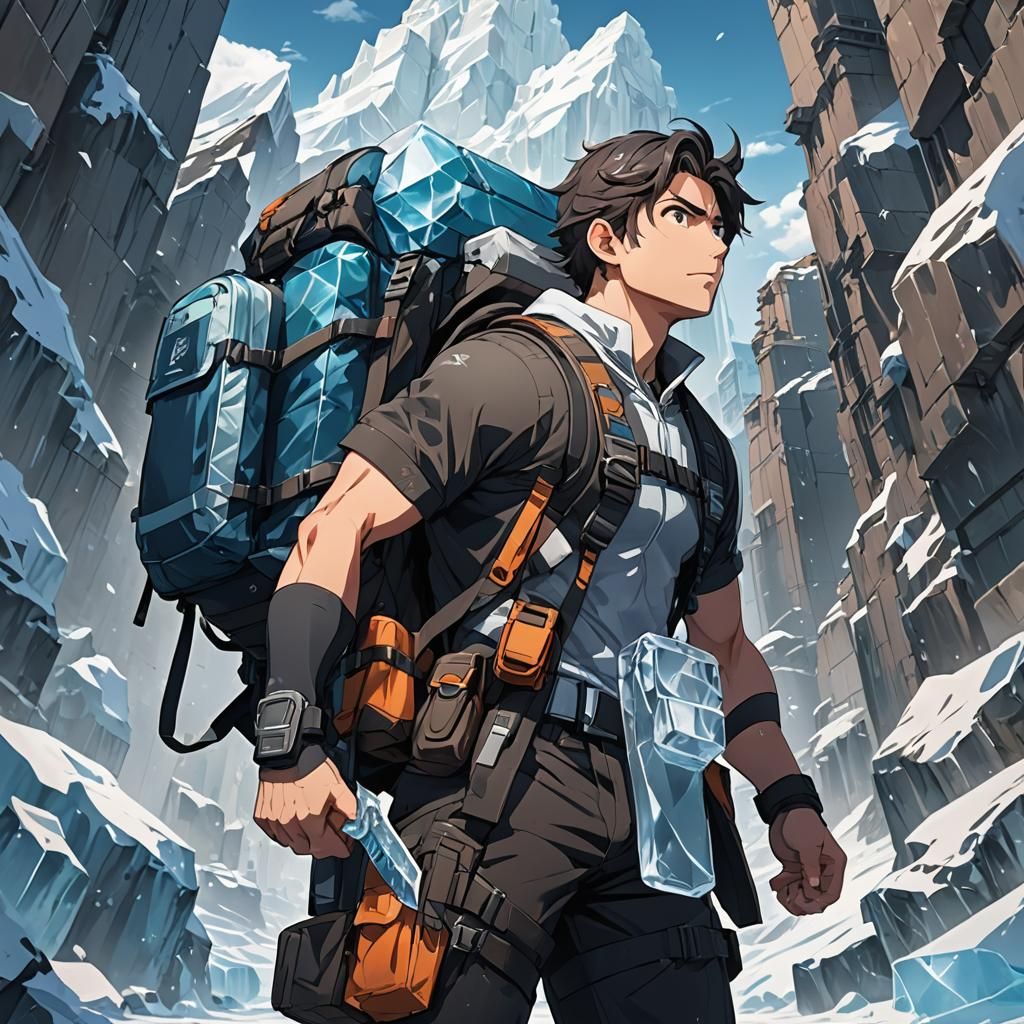 Anime Porter with Ice Arrow, Cel-Shaded Style