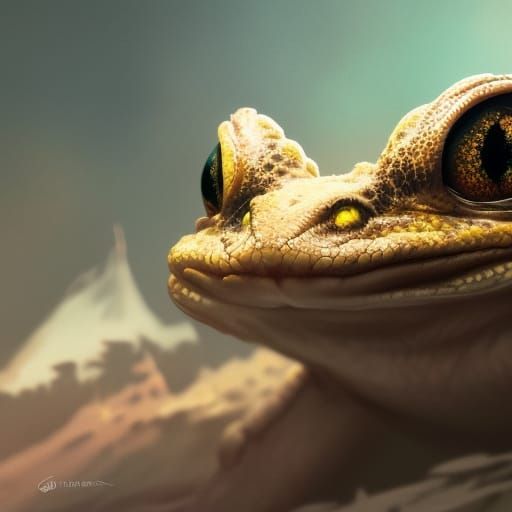 Hyperdetailed Dragon Toad Portrait in Striking Lighting