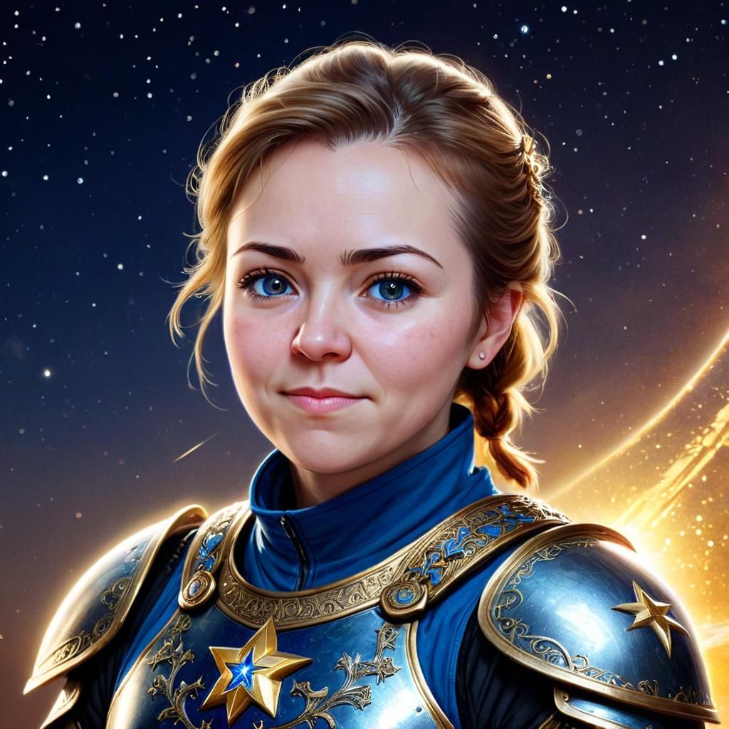 Star Knight in Ornate Armor, 8K Portrait