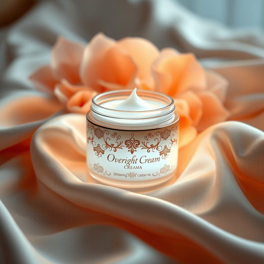 Glowing Night Cream Jar with Flower Petals