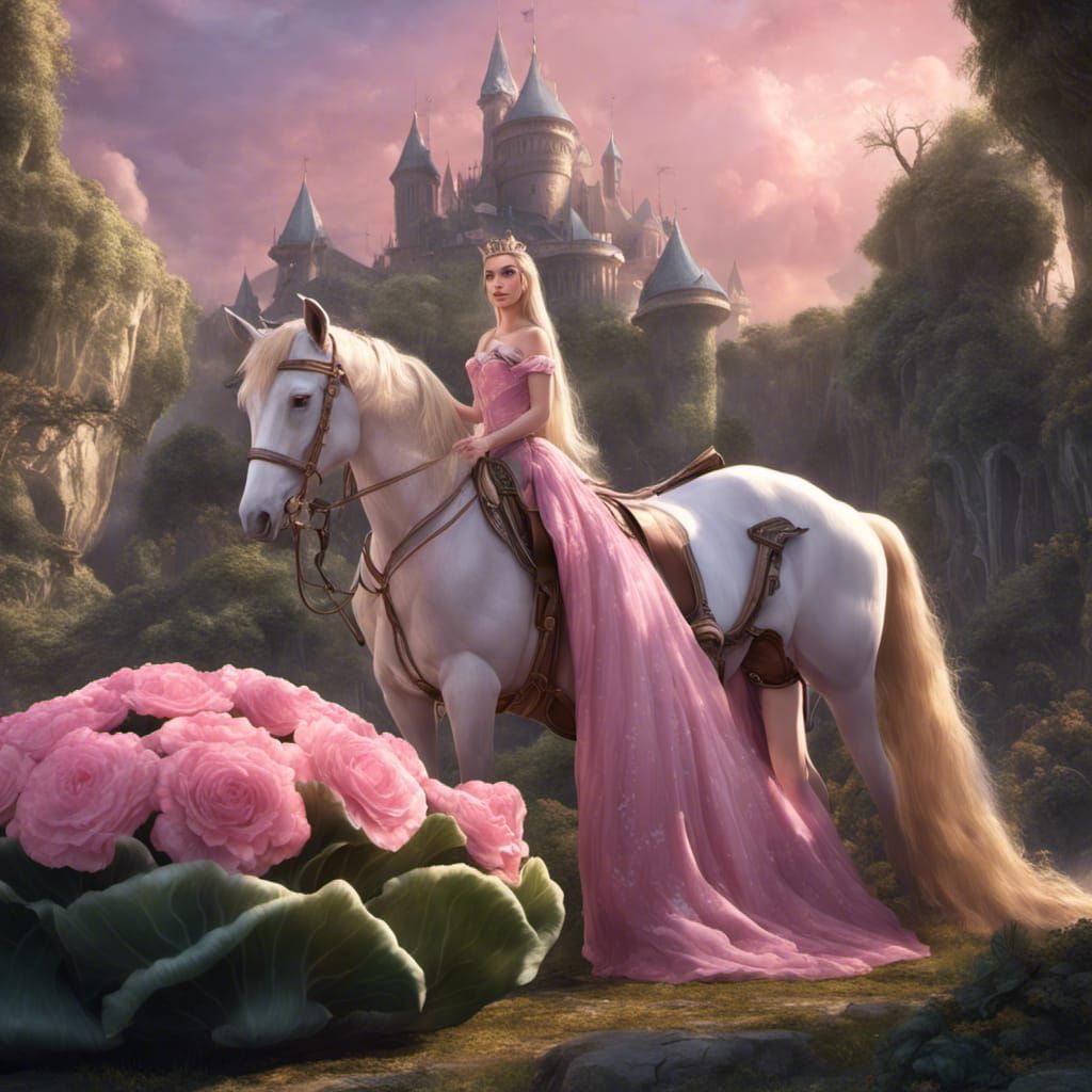 Princess on Horse: Detailed Matte Painting