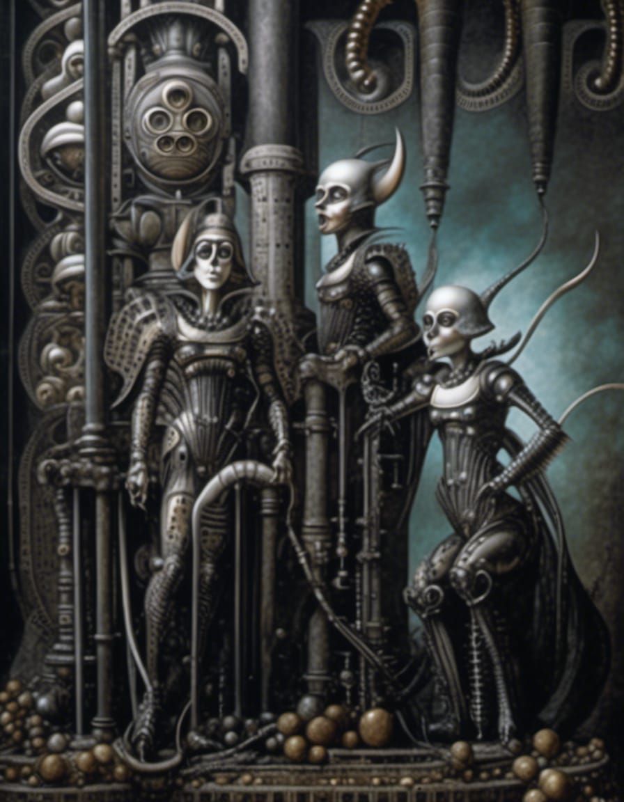 Steampunk Cyborg Girl Portrait in Apocalyptic Wonderland