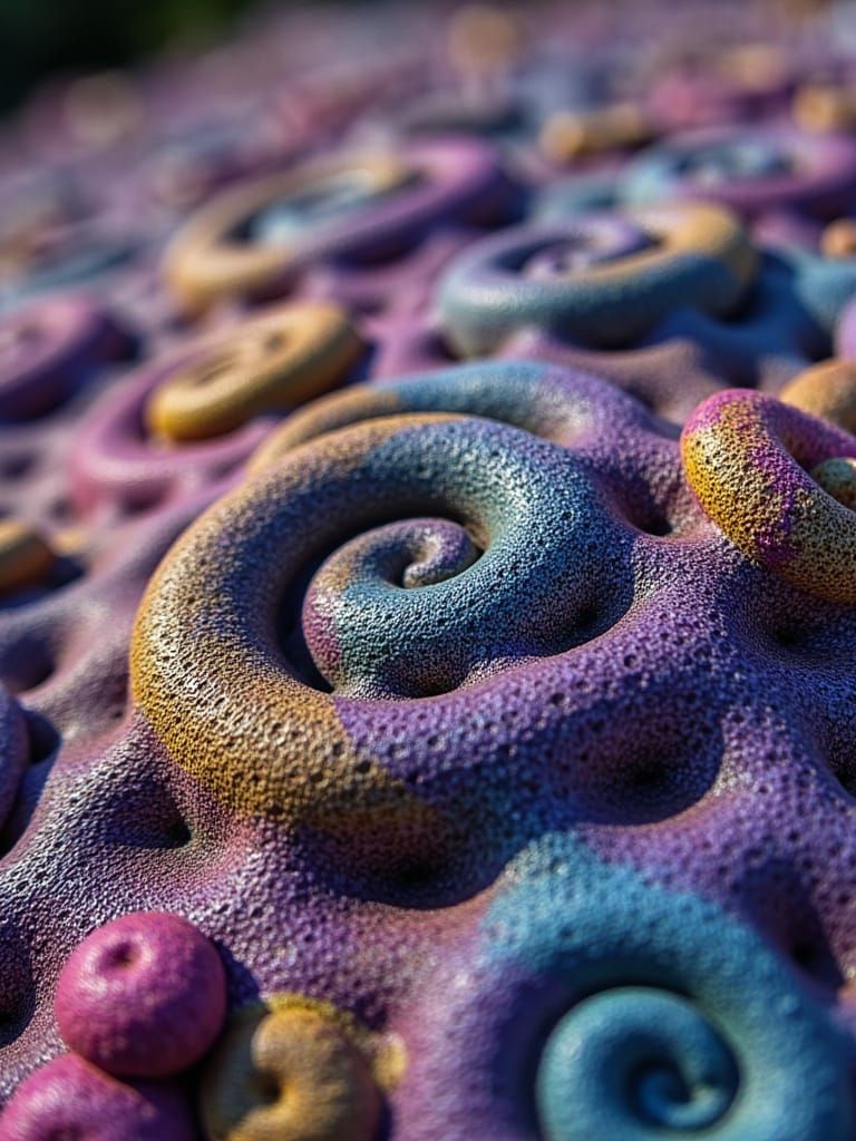 Fractal Abstraction in Iridescent Spirals