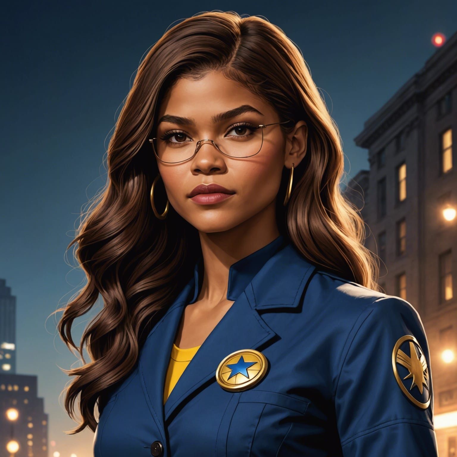 Zendaya as Doctor Mid-Nite: Cinematic Vigilante Portrait
