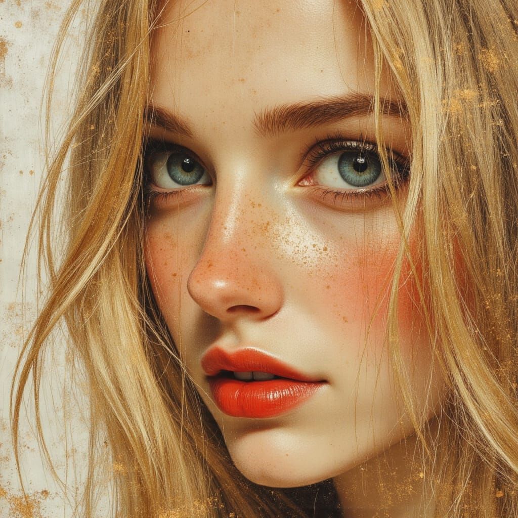 Goddess with Blonde Hair and Blue Eyes