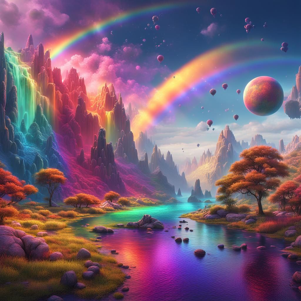 Surreal Rainbow in Multi-Spectral Array, Fantasy Concept Art