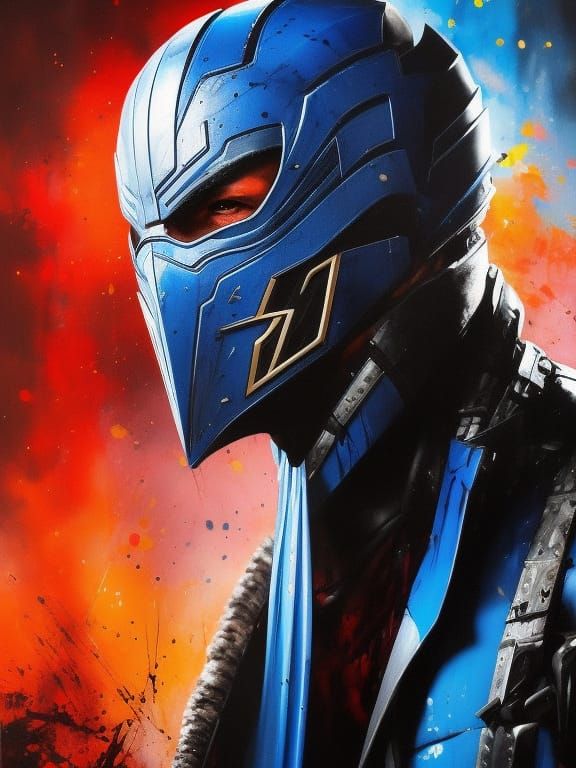 Sub-Zero Portrait in Graffiti Art Style