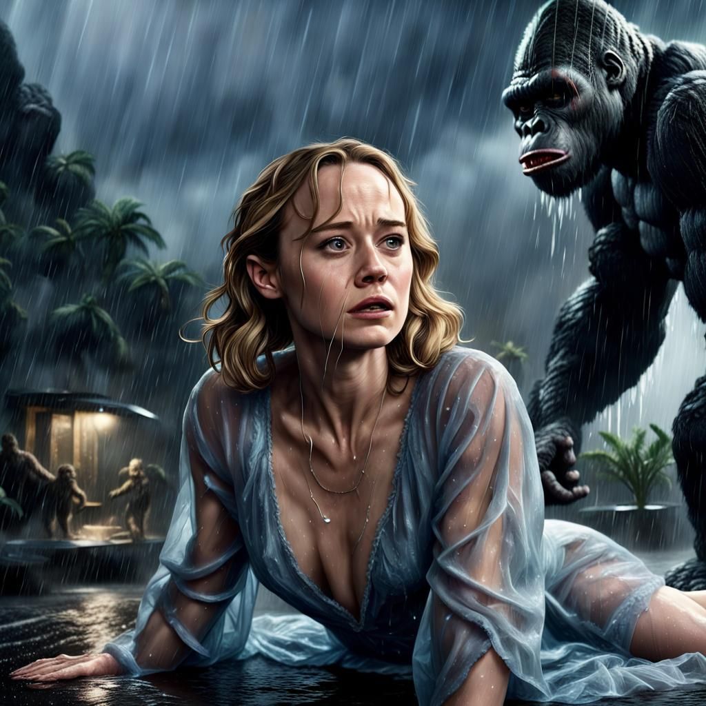King Kong and Woman in the Rain
