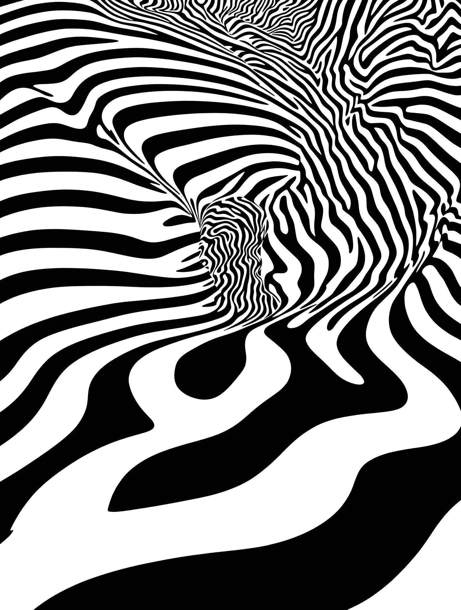 Ghostly Female Figure Emerges in Op-Art Style