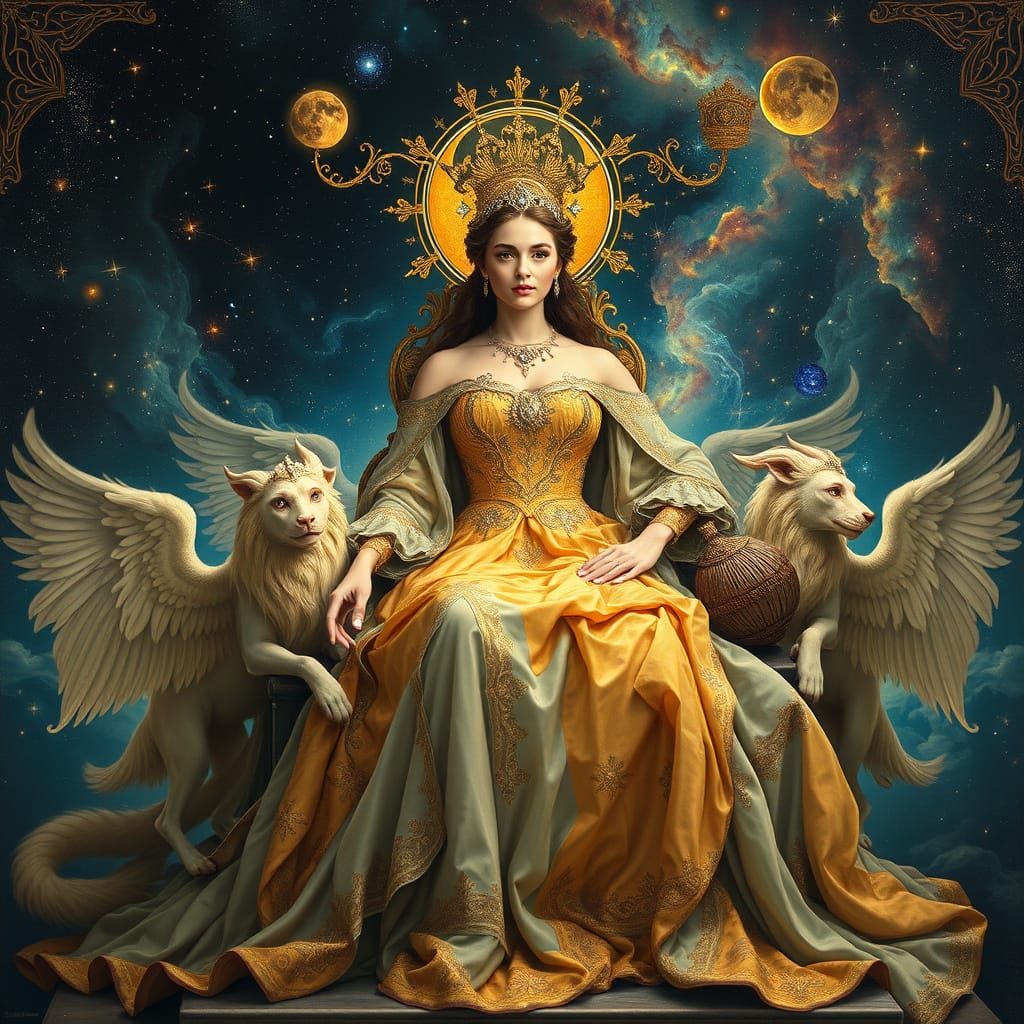 Celestial Empress Enthroned in Renaissance Style