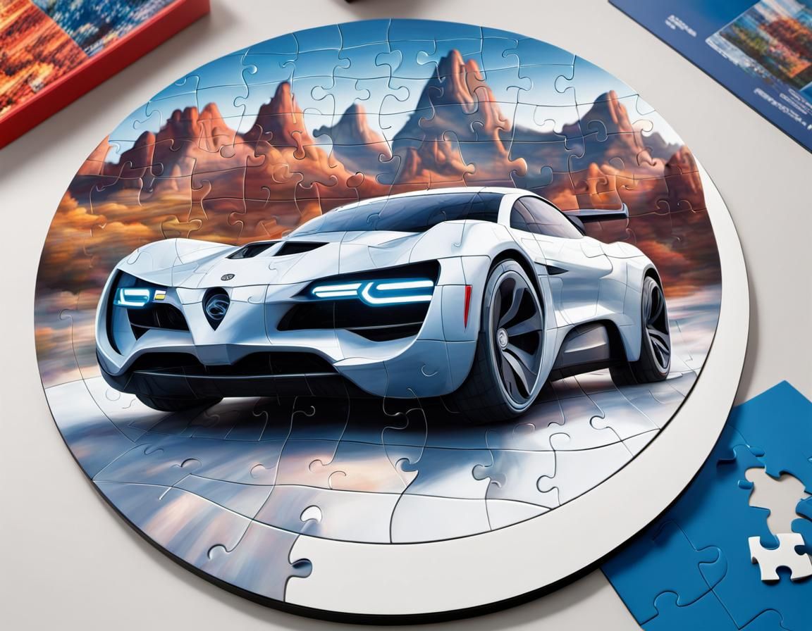 Futuristic Car Puzzle in Ravensburger Style