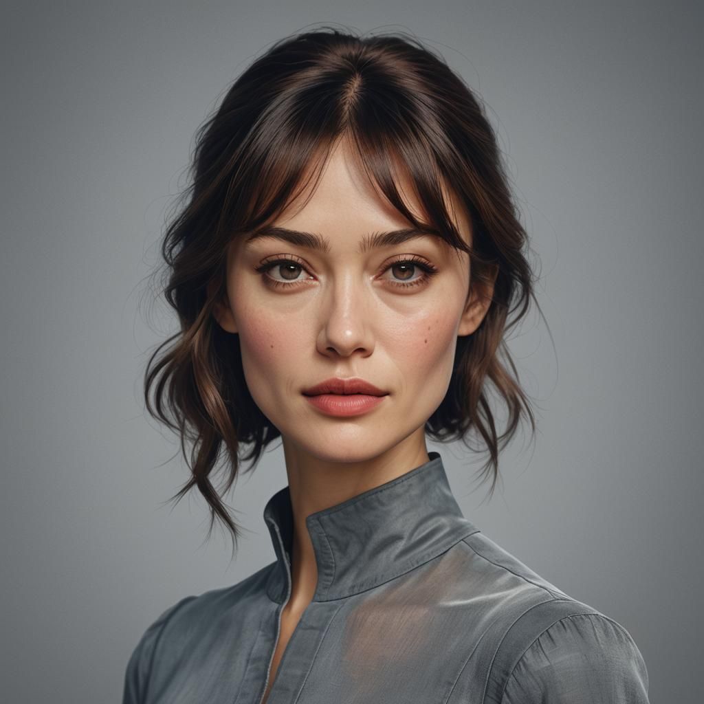 Olga Kurylenko Profile Portrait in 3D Digital Art
