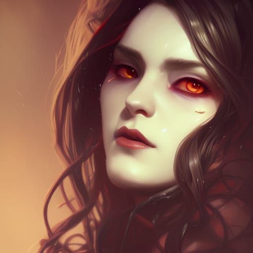 Vampire Lady Portrait in Dynamic Lighting