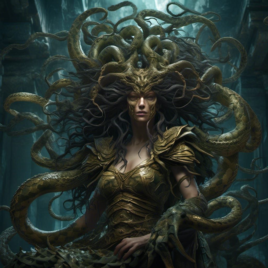 Medusa Gorgon in Dark Fantasy Style