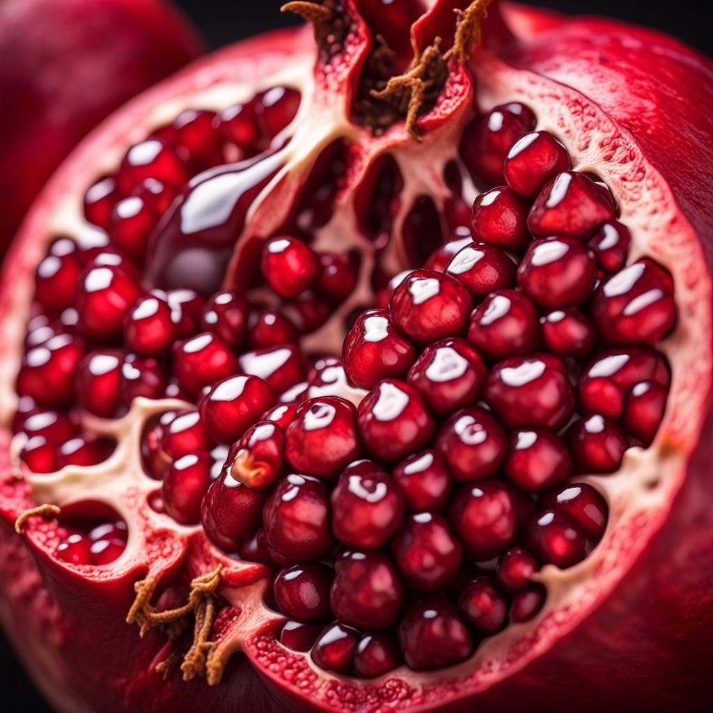 Hyperrealistic Pomegranate with Intricate Details