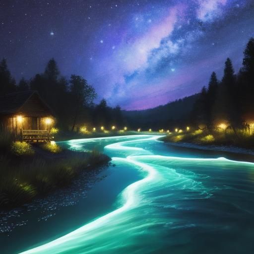 Glowing River Landscape