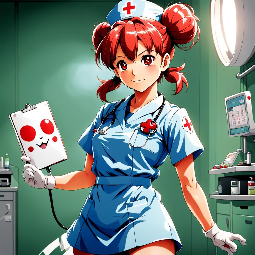 Nurse Joy in Anime Key Visual Style