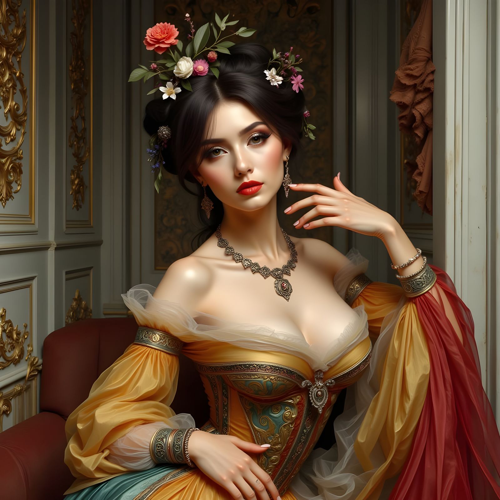 AI Generated Abstract Portrait with Subtle Textures