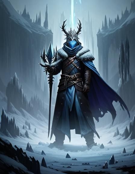 Spectral Ice Wraith in Swirling Blizzard