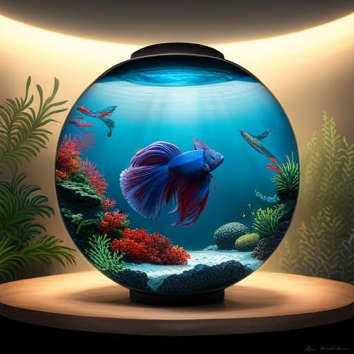 Lush Aquarium with Betta and Boesemani Fish