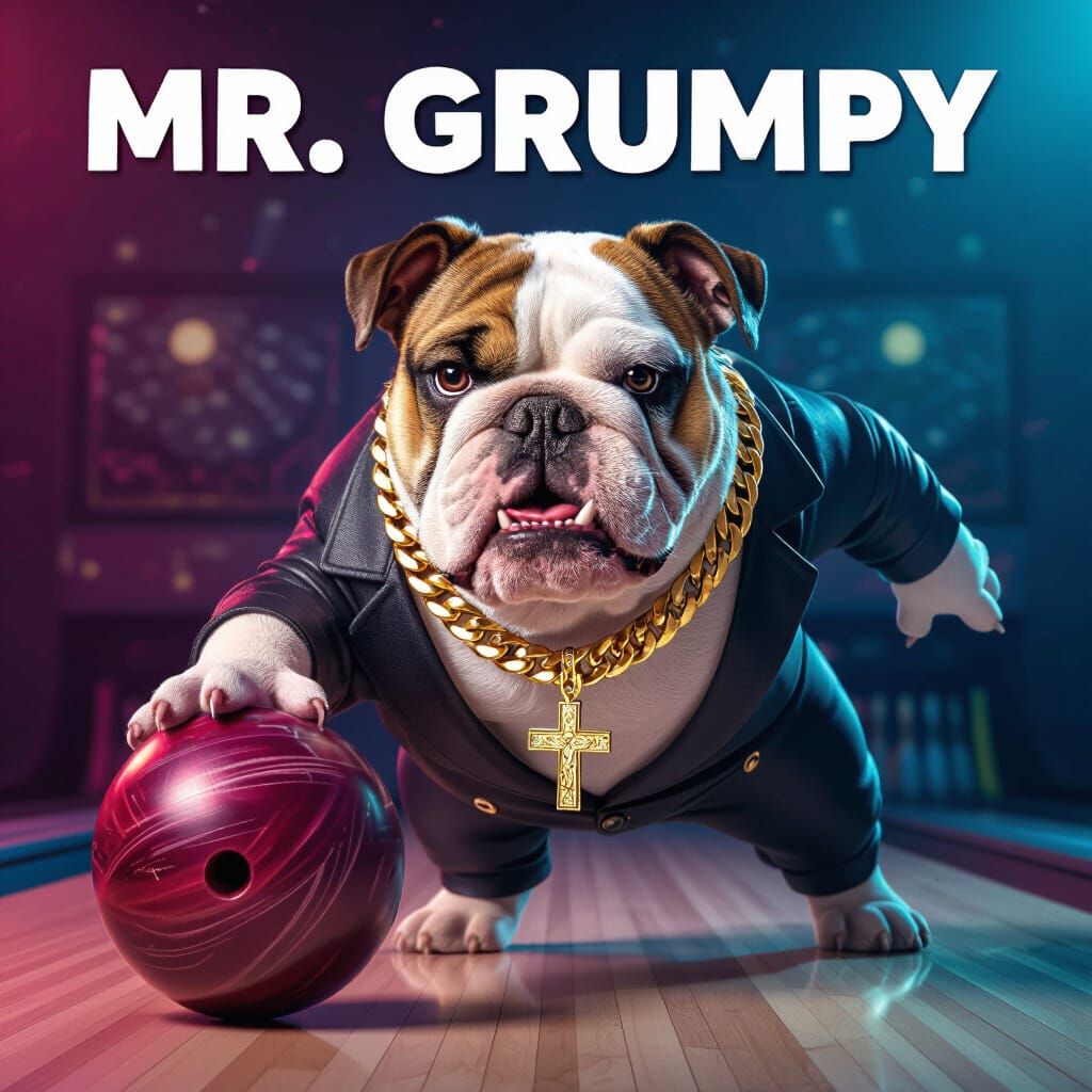 Mr. Grumpy Bulldog Throws a Bowling Ball
