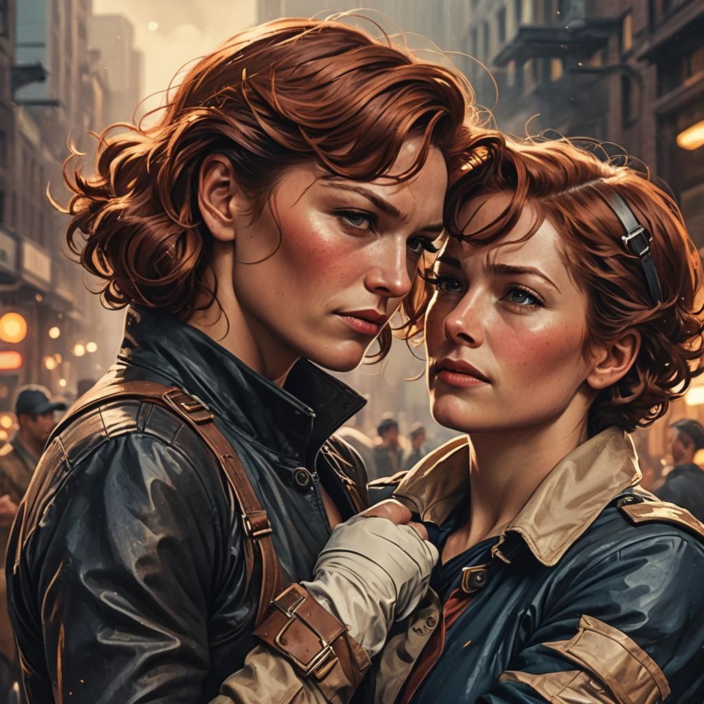 Superhero Embrace: Comic Art Film Still