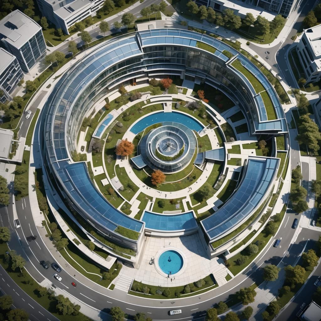 Hyperrealistic Cascade Building with Intricate Detail